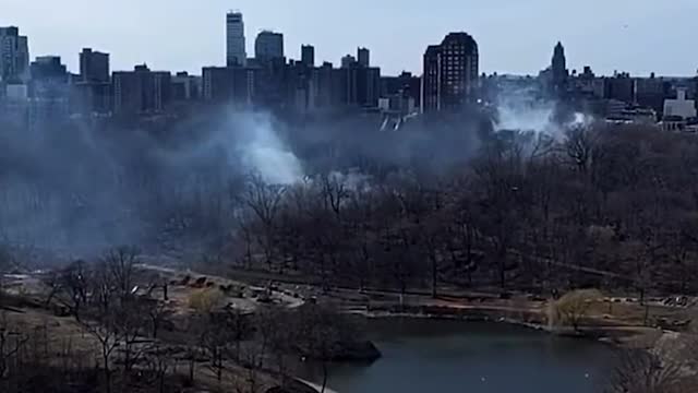 Ten Small Fires Lit At Central Park New York