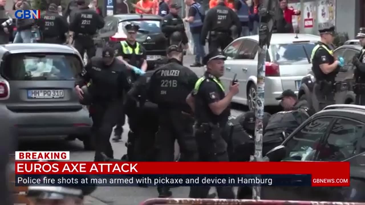 BREAKING: Police shoot man with axe threatening football fans in Hamburg