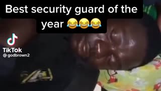 How funny Security scared while sleeping