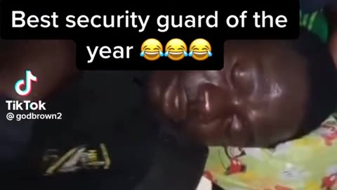 How funny Security scared while sleeping