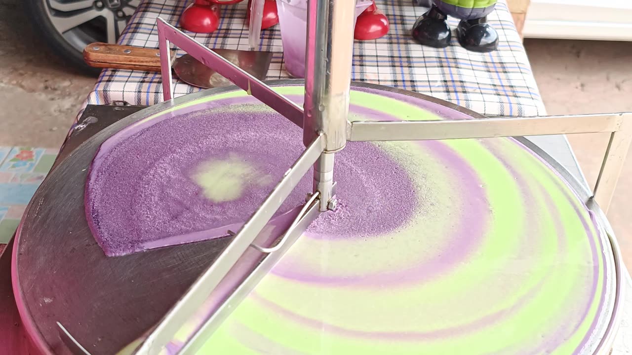 💜🌞Exciting Homemade Lime Green & Purple Thai Crêpe Adventure!🌞💜