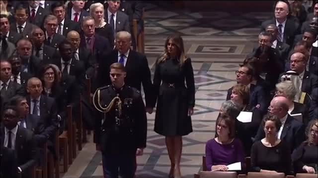 Trump Melania"Arrives at Their Friends Funeral