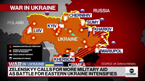 President Zelenskyy calls for more military aid l ABCNL
