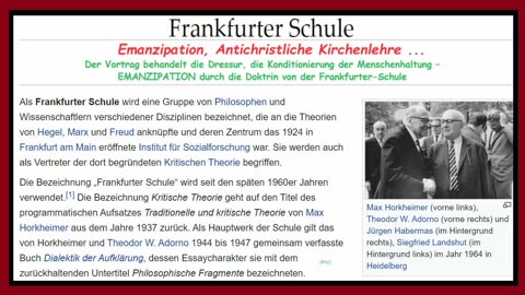 Frankfurter Schule - Emanzipation, Antichristliche Kirchenlehre - Dressur, ...