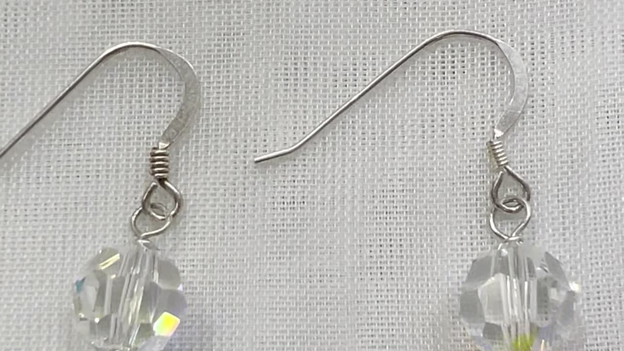 Handmade Unique 2.25” Drop Earrings with 925 Silver. Made with Swarovski Crystal