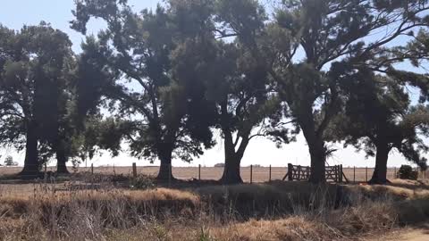 Día soleado y ventoso. A mitad del recorrido. Desde ahí viento en contra