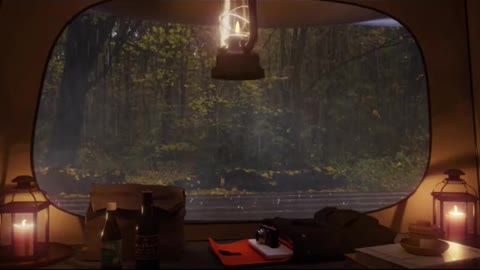 Camping in the rain.Deep sleep in the rain