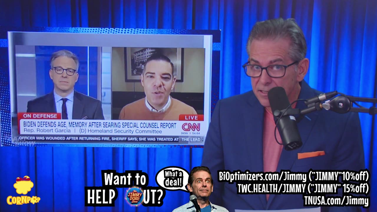 Mockingbird media w/Seth MacFarlane excusing Genocide Joe's "poor memory" | The Jimmy Dore Show