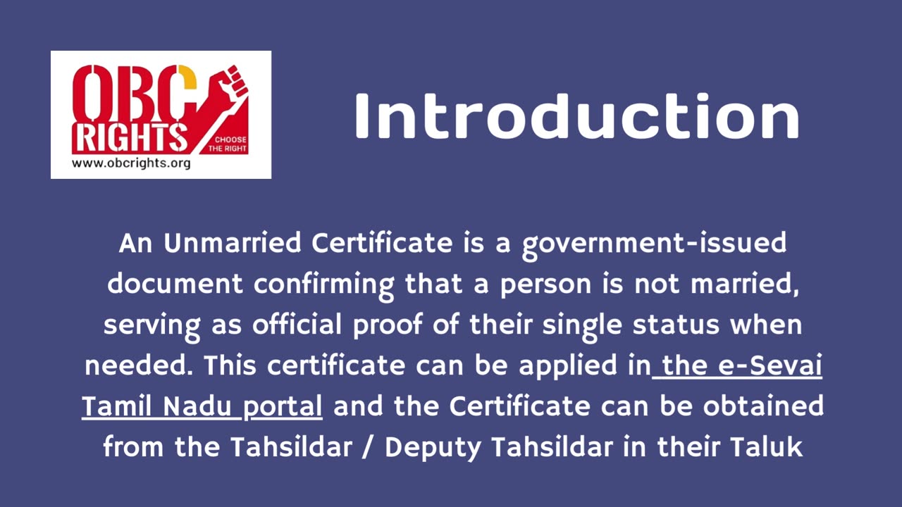 How and where to get Unmarried Certificate In Tamil Nadu