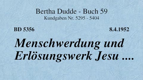 BD 5356 - MENSCHWERDUNG UND ERLÖSUNGSWERK JESU ....