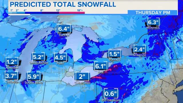 Winter Weather: Snow is blanketing the Midwest and Northeast.