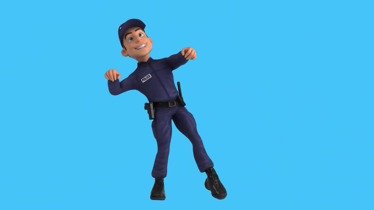 Cartoon animation policeman dancing