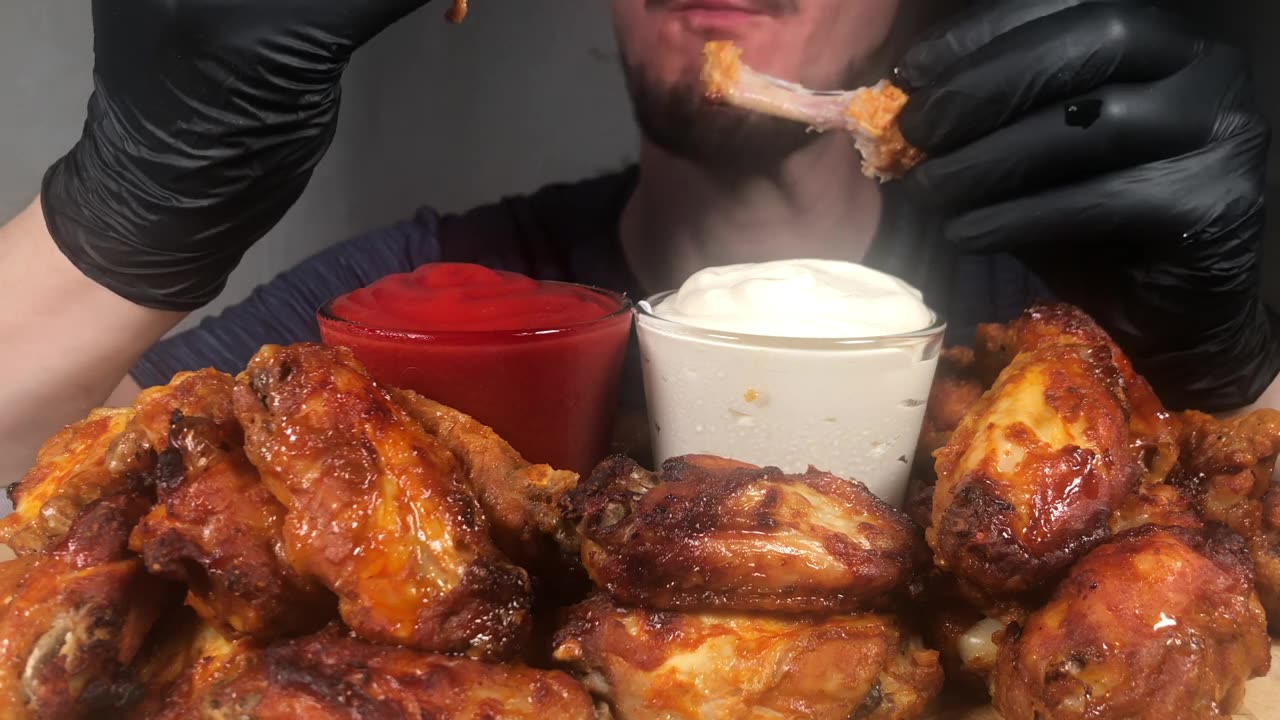 Munching Mukbang: Savoring Chicken Wings Street Food