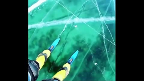 What it's like to go skiing on Lake Baikal.