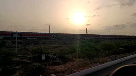 Morning time train at dwarka station