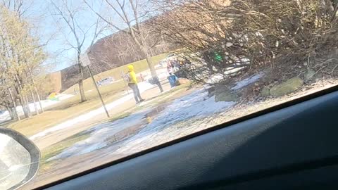 Slippery Sidewalk Causes Side Splitting Laughter