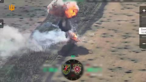 Russian APC Hits a Mine and Detonates