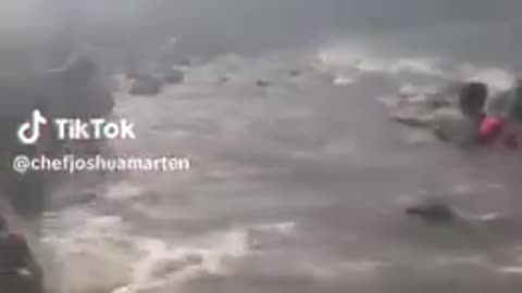 Video emerged of people jumping in ocean after wind fires. #Hawaii