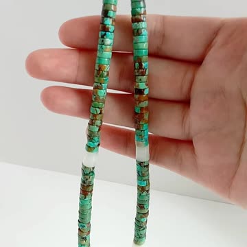 Natural turquoise with whitemop simple necklace Stress Relief Gift for her Strength Necklace