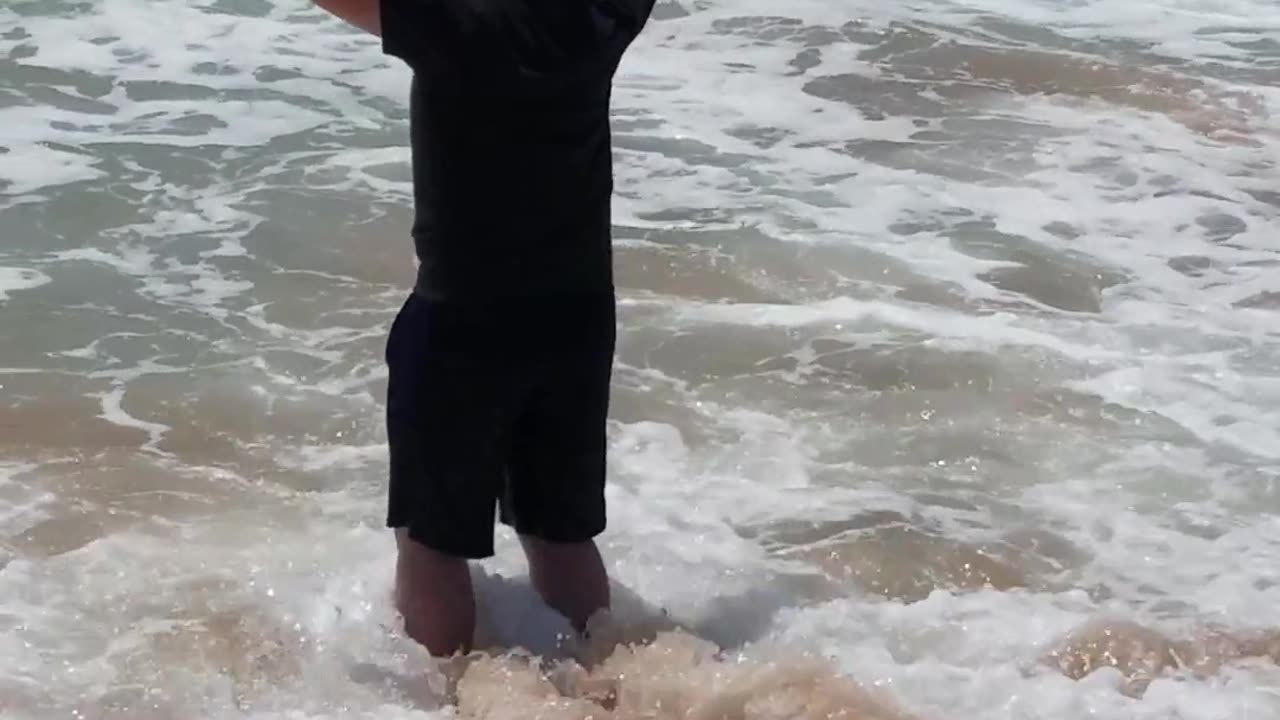 Brendan in Surf at Beach in Kauai