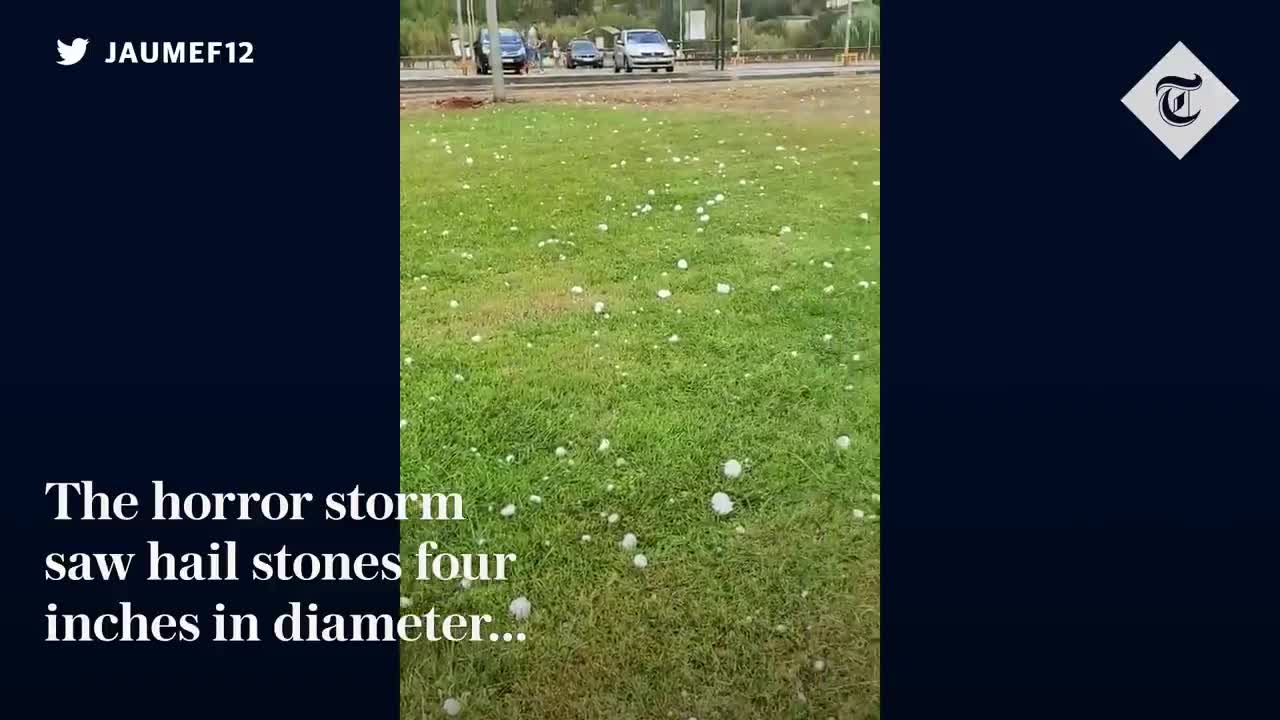 Giant hailstones kill toddler and injure 30 in Spain