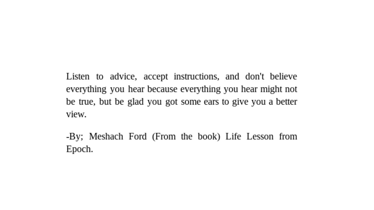 "Life Lesson from Epoch" -Checkout Description