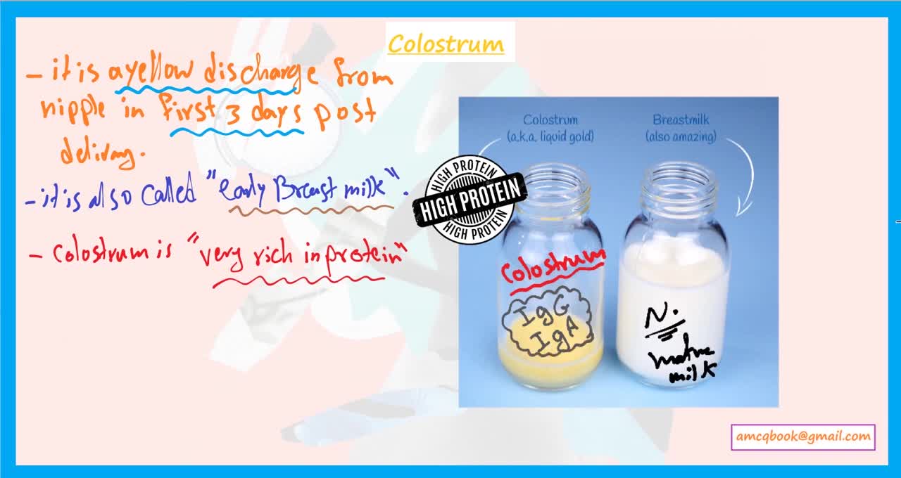 colostrum notes for AMC MCQ (australian medical exam)