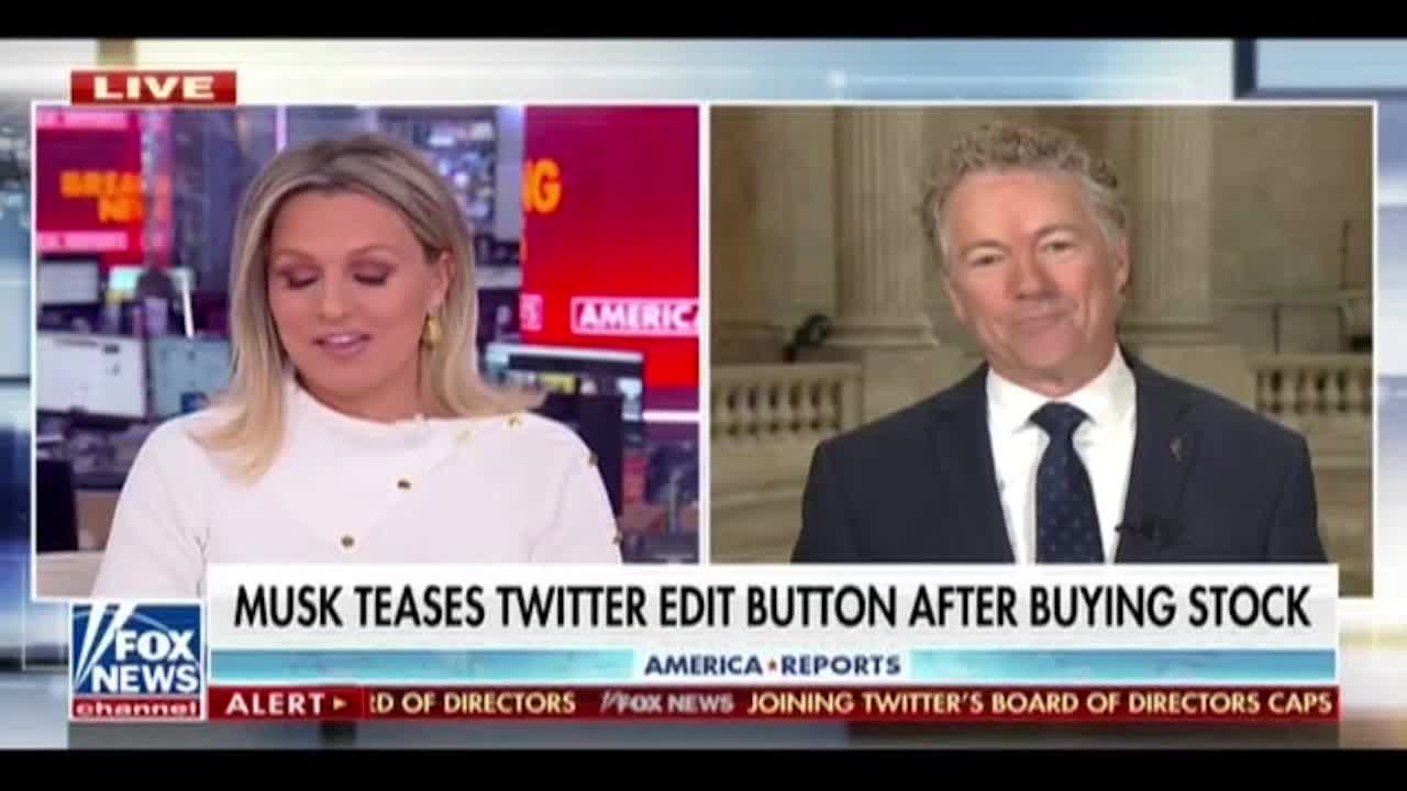 Rand Paul on Elon Musk Joining Twitter's Corporate Board (4.5.22)