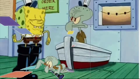 Squidward Is Playing With Tiles While SpongeBob Shows Off His New Boots To Squidward 😎