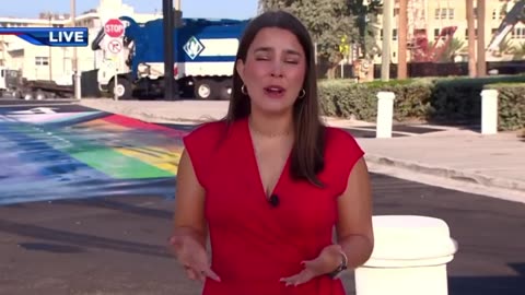 A Hero of Humanity Adds an Artistic Touch to Street Art (Groomer/Trans Rainbow Flag)