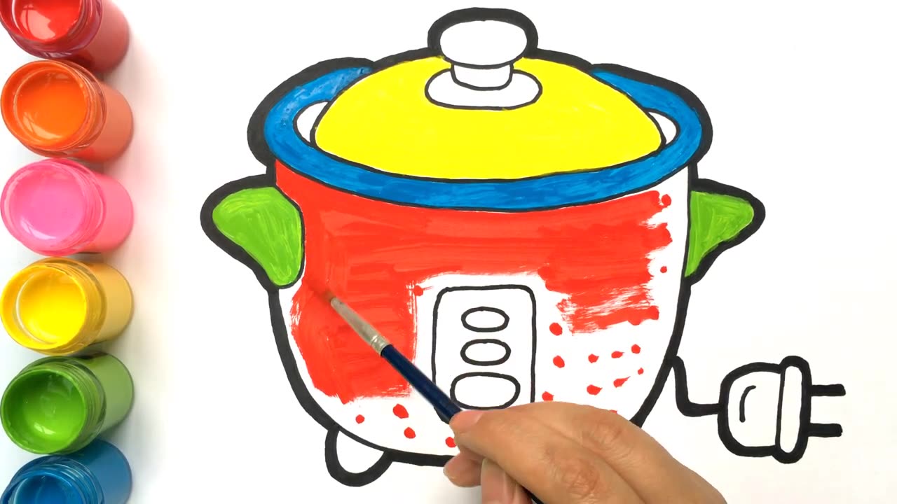 How to Draw for Beginners A Cooker, Painting Tutorial