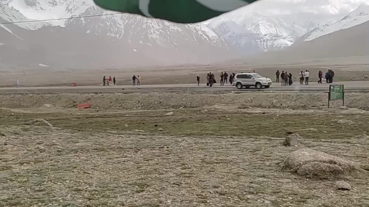 Pakistani flag on china border