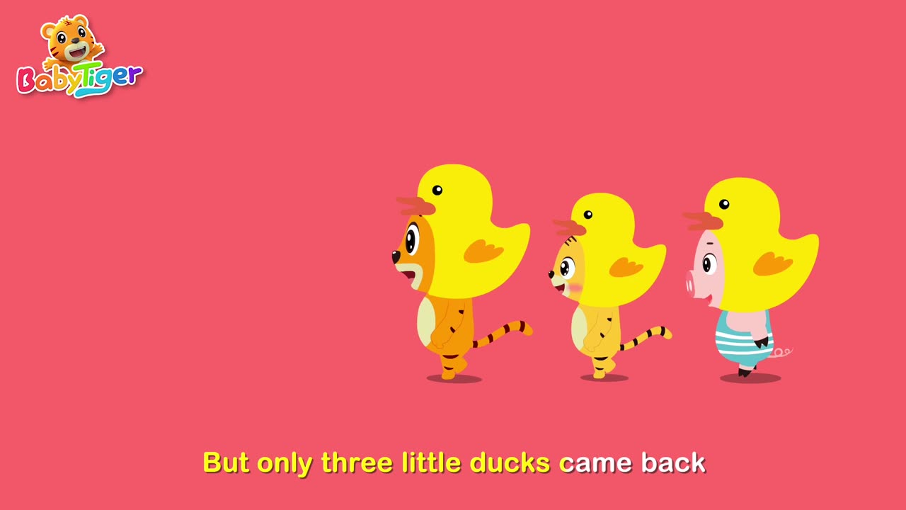 Five Little Ducks | Nursery Rhymes | Kids Songs - Baby Tiger