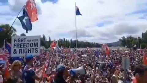Huge crowds in Canberra Australia