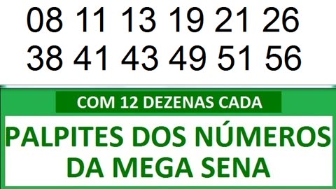 #PALPITES DOS NÚMEROS DA MEGA SENA COM 12 DEZENAS 6m 6n 6o 6p 6q 6r 6s 6t 6u 6v 6w 6x