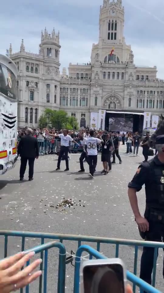 Camavinga during Real Madrid's title celebrations, but he did put his foot in it too.