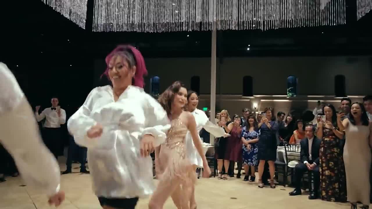 Bride SURPRISES Groom with BEST Choreographed dance - Wedding Reception - Palm Event Center