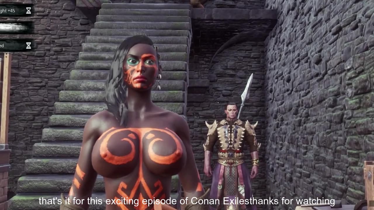 Conan Exiles, farming raw ash, volcano, Busty, boobs, breast expansion, huge tits