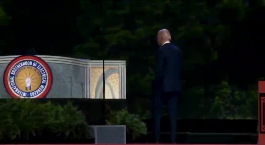 Biden Appears to Talk to a Wall... Literally