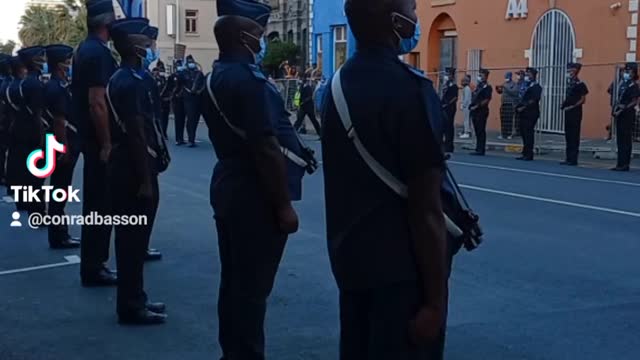 SAAF / Cape Town Highlanders marching.....