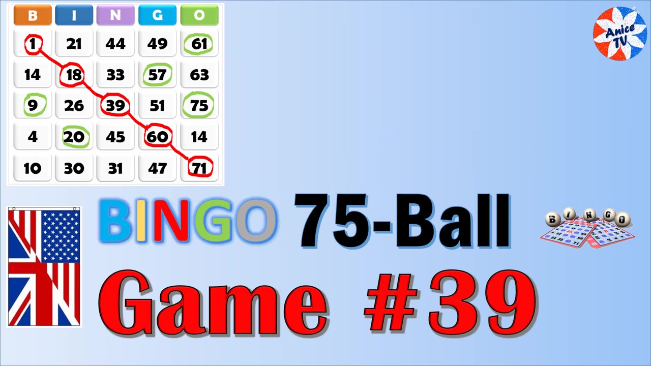 75 Ball - BINGO Caller - Game#117 - English American