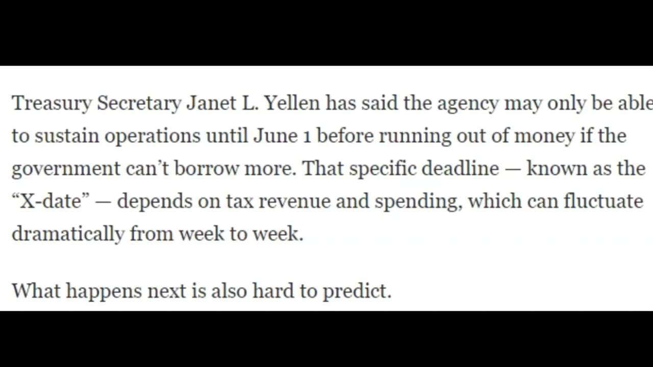 Debt Ceiling x2 week warning!