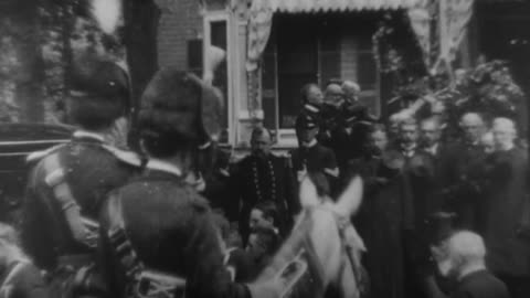 Funeral Leaving The President's House & Church At Canton, Ohio (1901 Original Black & White Film)