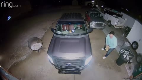 Guy Slipped Making Him Let Go of a Bag That Went Flying Up Then Landed Next to Him