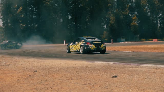 Racing Cars Drifting in Slow Motion