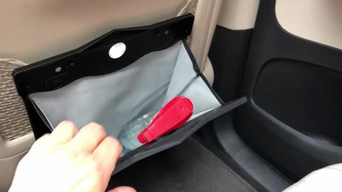 Trash Can Garbage Storage Bag Car SUV Van Hanging off Back Seat Net Light Plastic Strong Black