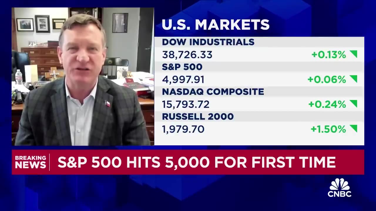 S&P 500 briefly hits 5,000 for first time