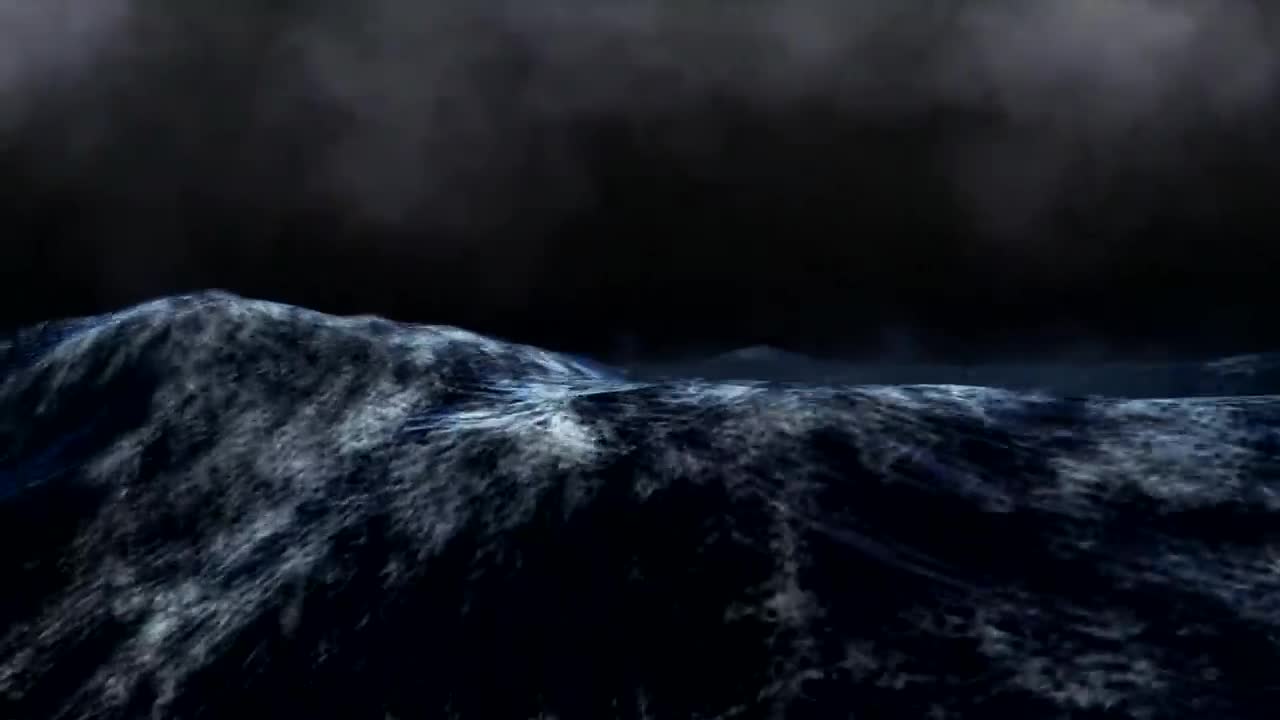 Thunderstorm And Rain Sounds Over a Rough Ocean with Big High Waves and Real Lightning Strikes