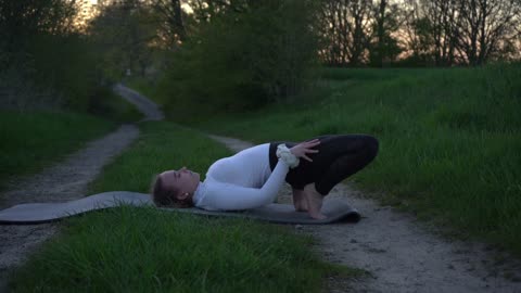 Outdoor yoga workout