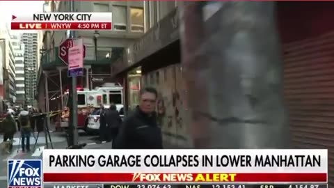 A parking garage collapsed in lower Manhattan